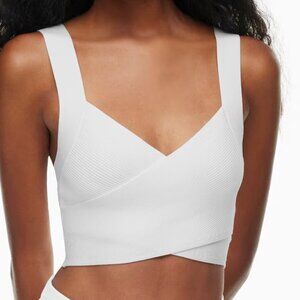 ARITZIA BABATON Sculpt Knit Greek Tank - WHITE SMALL
